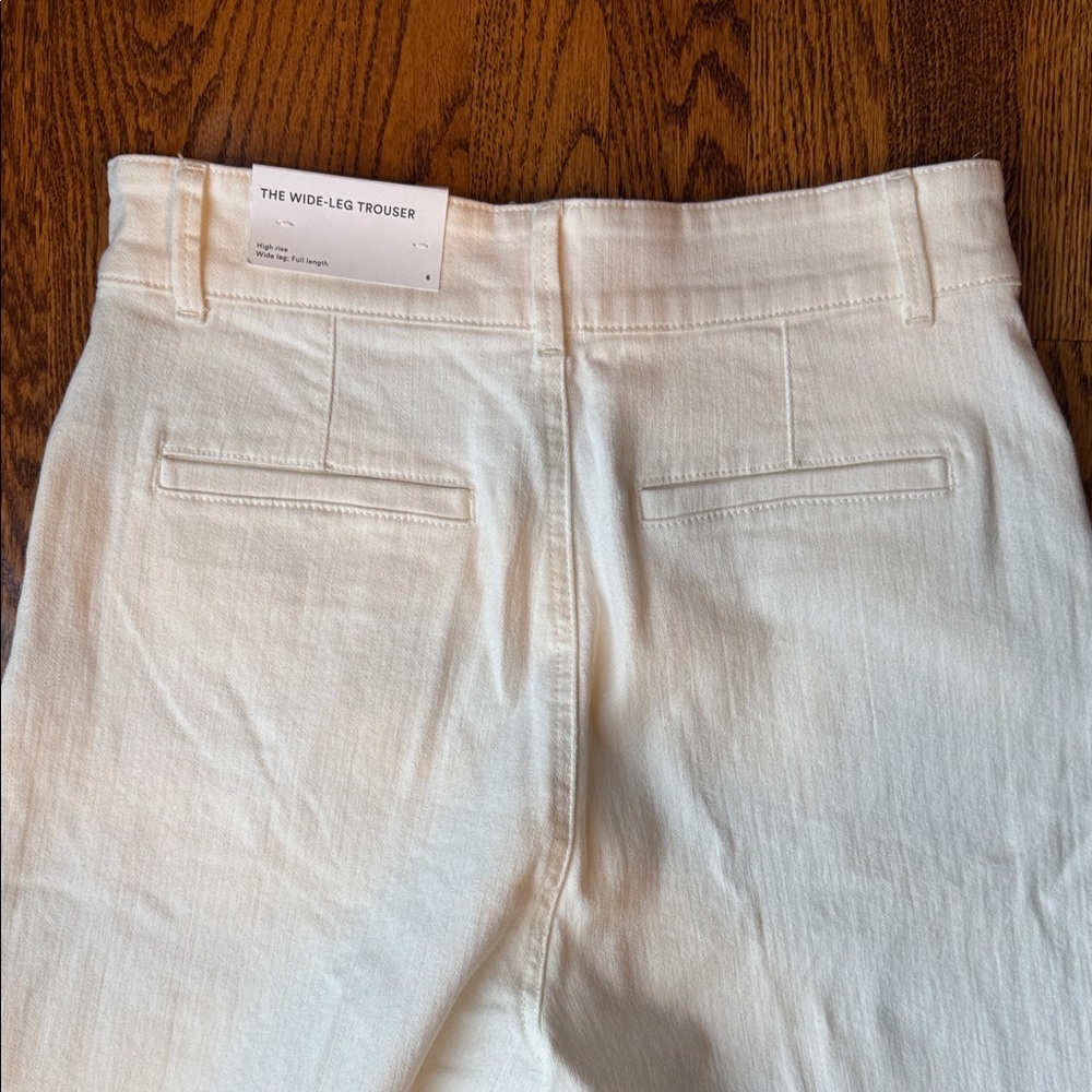 Ann Taylor Cream/White Wide-Leg Pants - Picture 7 of 13